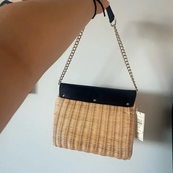 Talbots wicker shoulder bag purse spring bag NWT - Picture 4 of 10